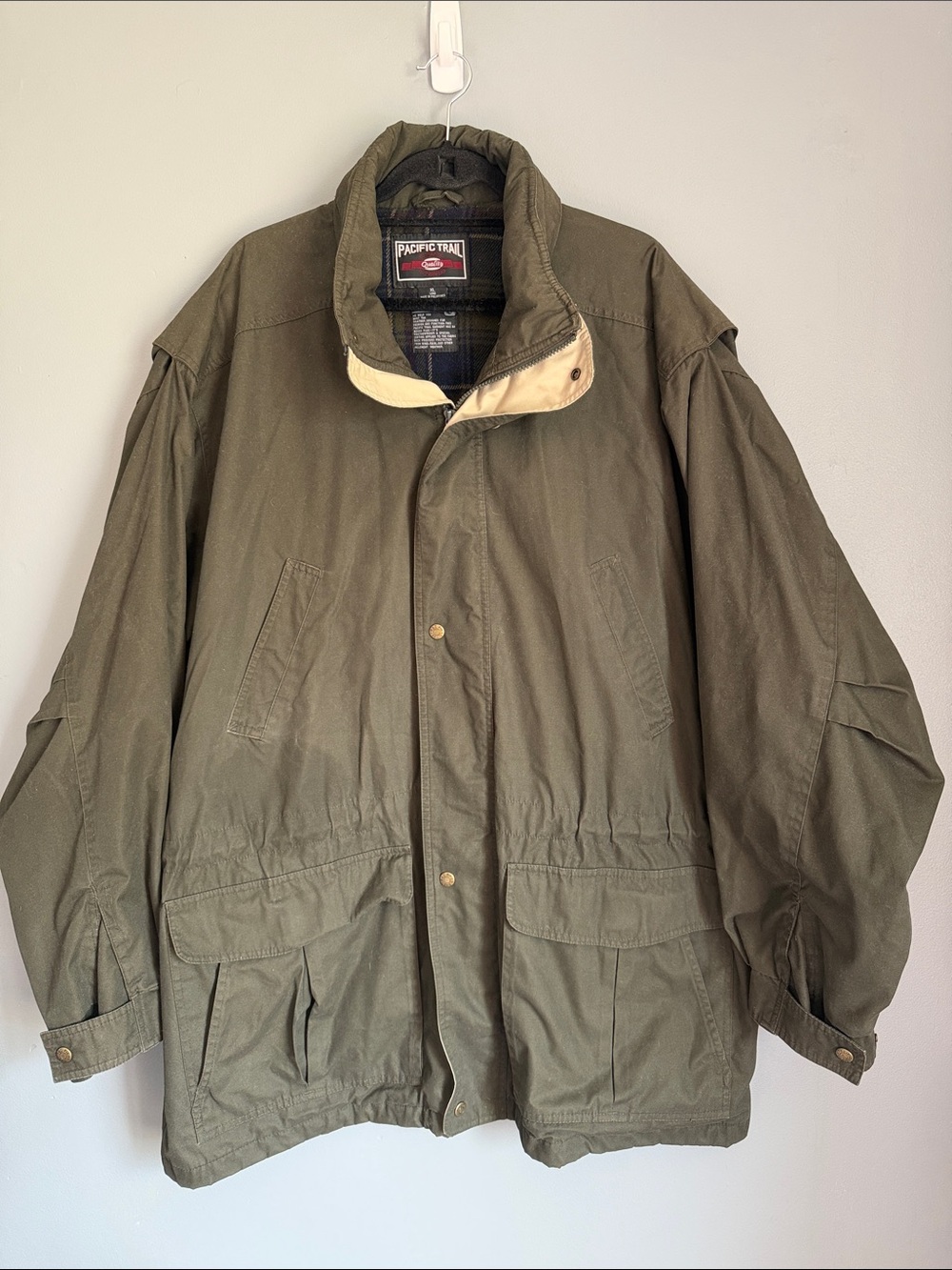 Vintage Pacific Trail Olive Green Field Jacket Chore Barn Coat Men's XL